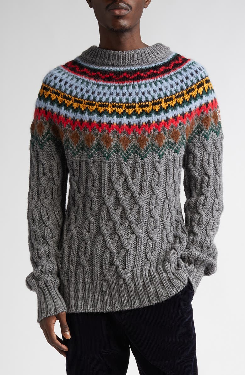 Moncler Grenoble Fair Isle Virgin Wool Sweater, Main, color,