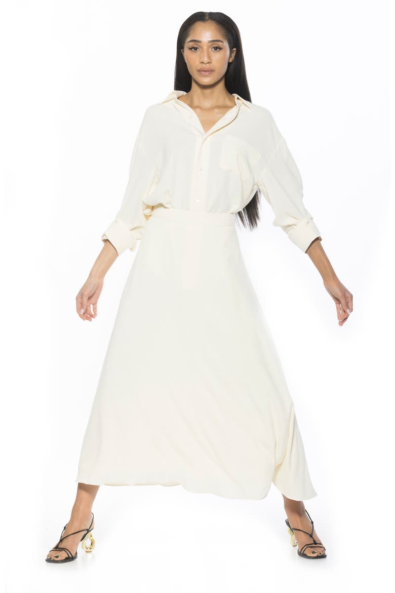 Brilyn Linen Midi Skirt, Alternate, color, IVORY