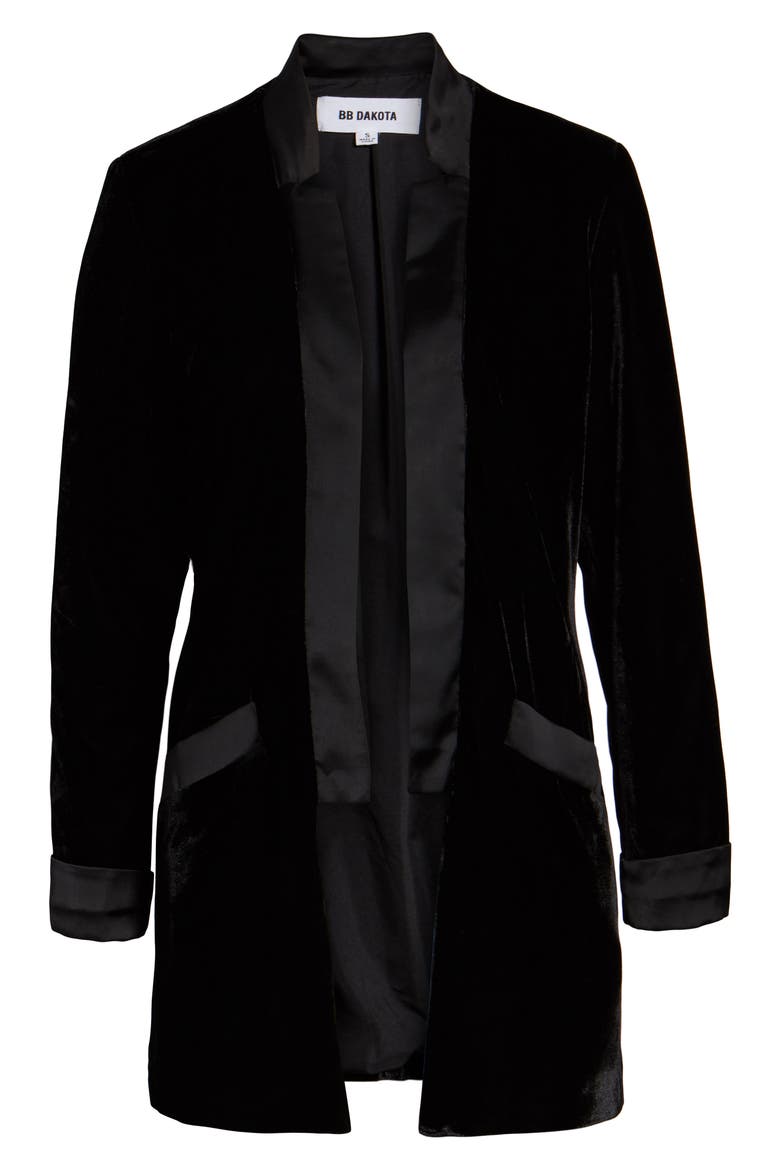 BB Dakota Curran Velvet Blazer, Alternate, color, BLACK