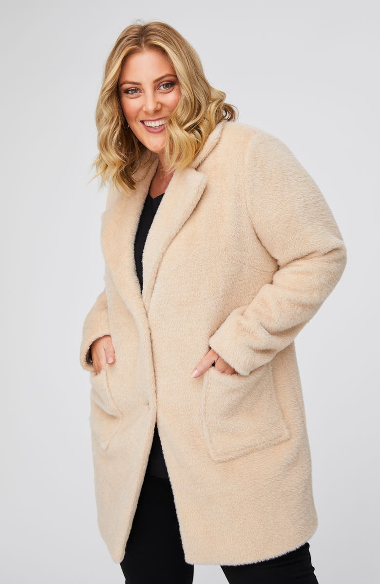 Estelle Polar Faux Fur Car Coat, Alternate, color, 