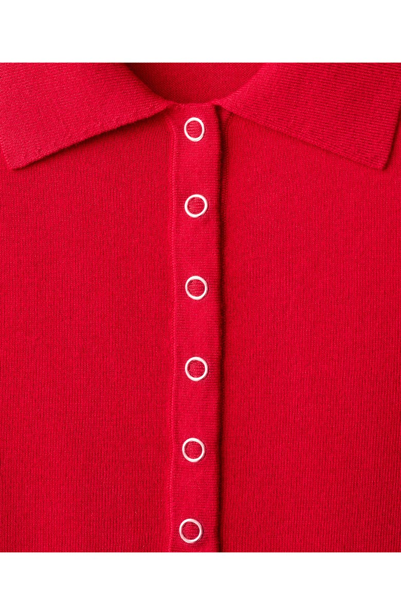 MANGO Long Sleeve Polo Sweater, Alternate, color, Red