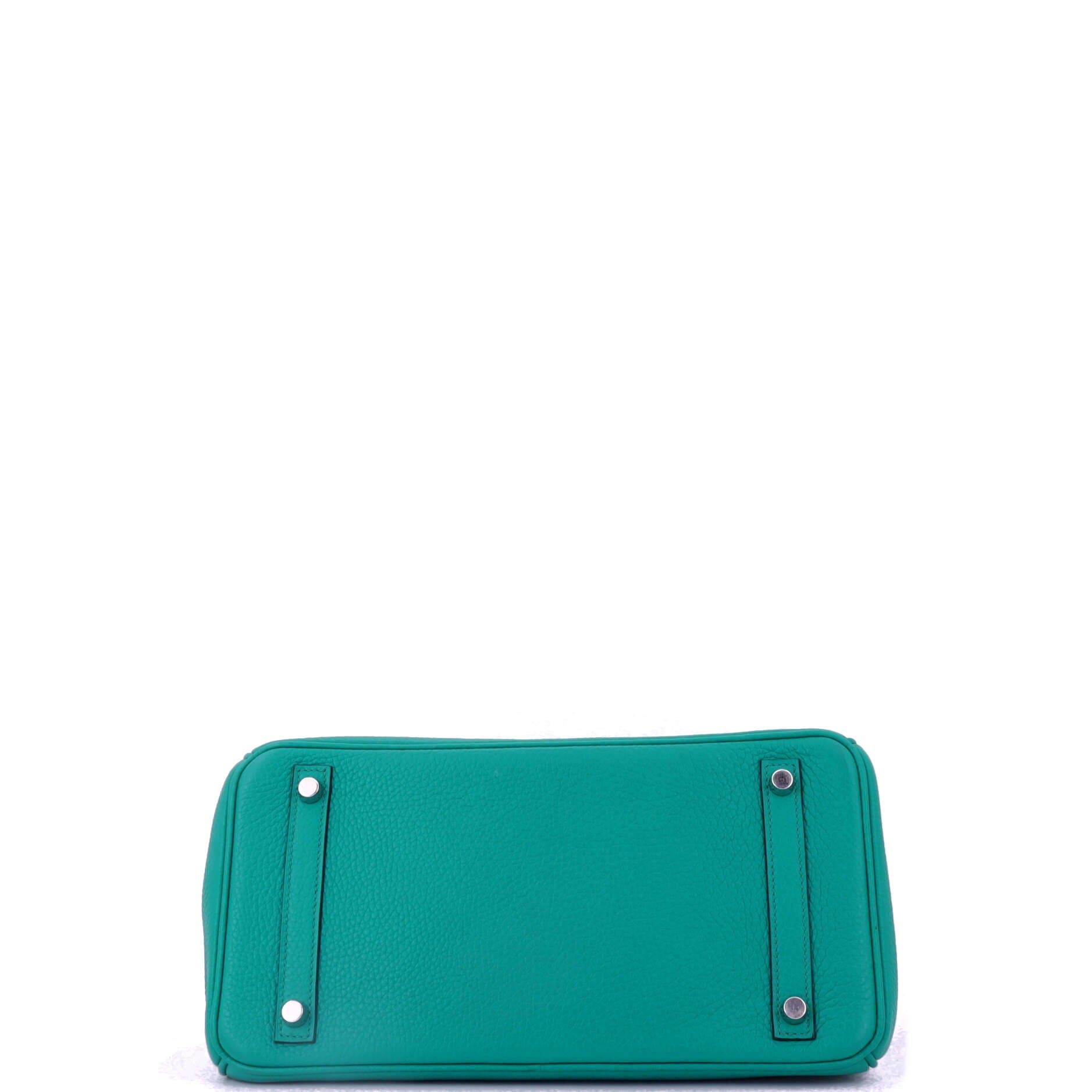 Pre-Owned Hermes Birkin Handbag Blue Clemence with Palladium Hardware 30, Alternate, color, 