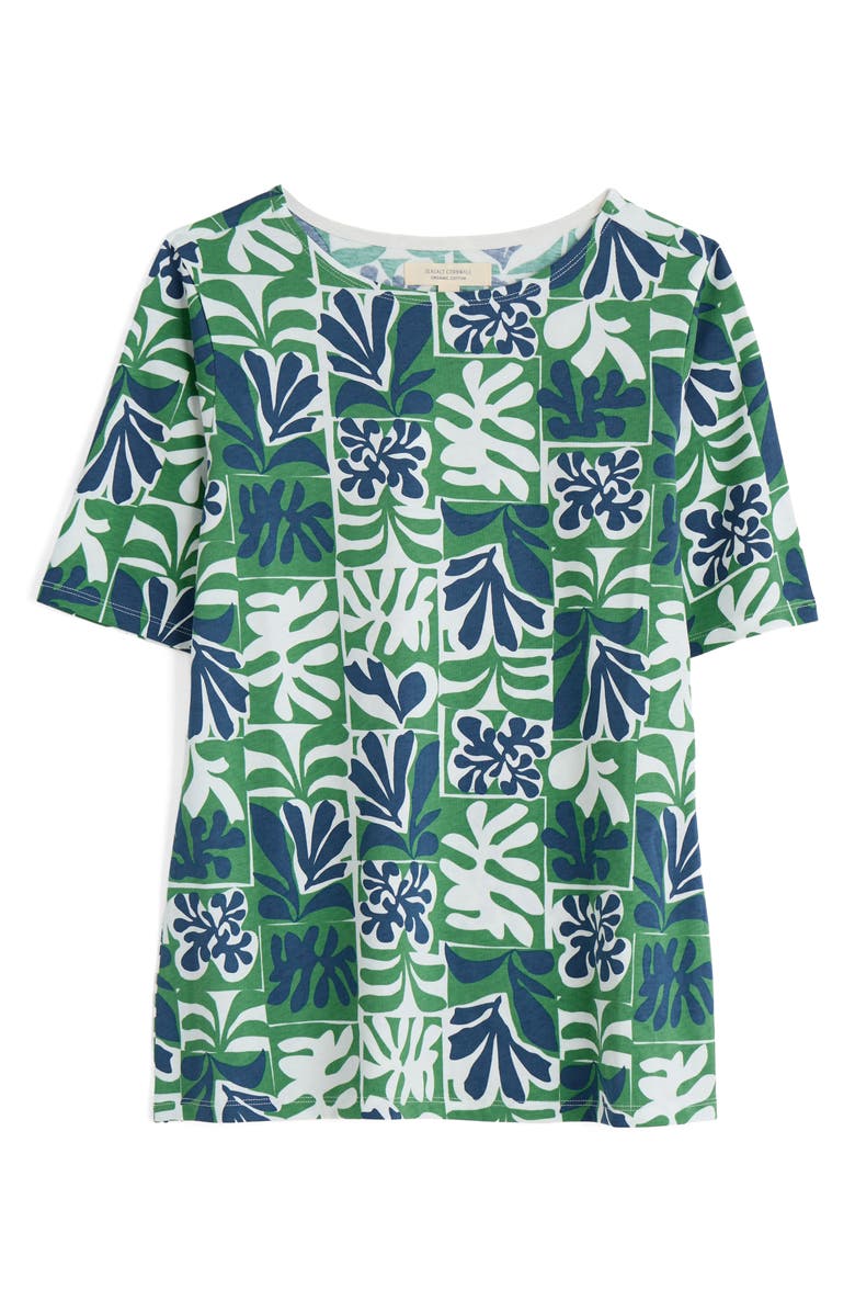 Seasalt Cornwall Poisson Print Organic Cotton T-Shirt, Alternate, color, Collage Seaweed Hedgerow