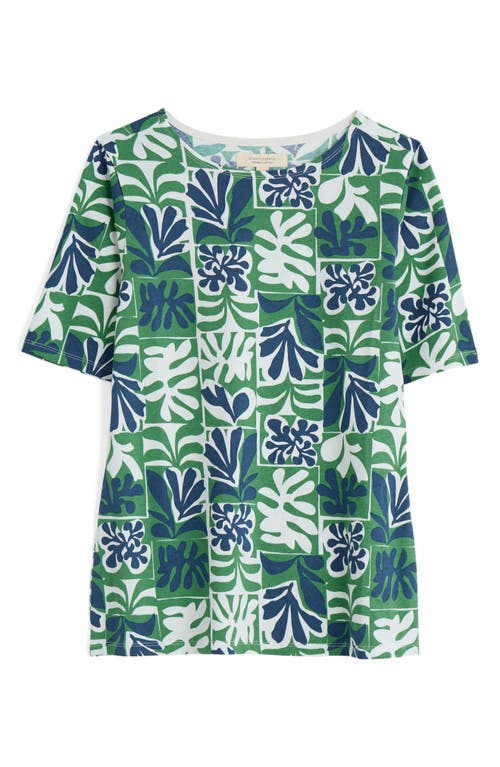 Seasalt Cornwall Poisson Print Organic Cotton T-shirt In Collage Seaweed Hedgerow