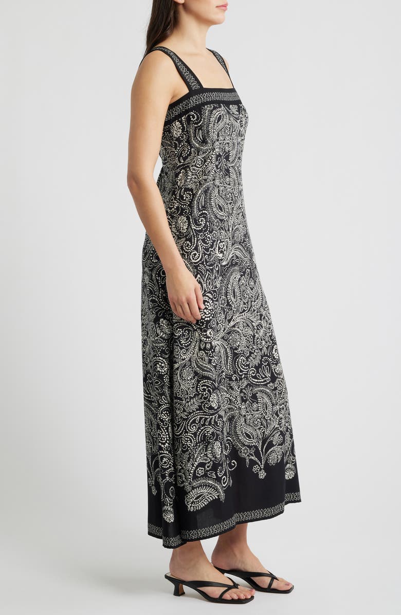 Vince Camuto Paisley Sundress, Alternate, color, Rich Black