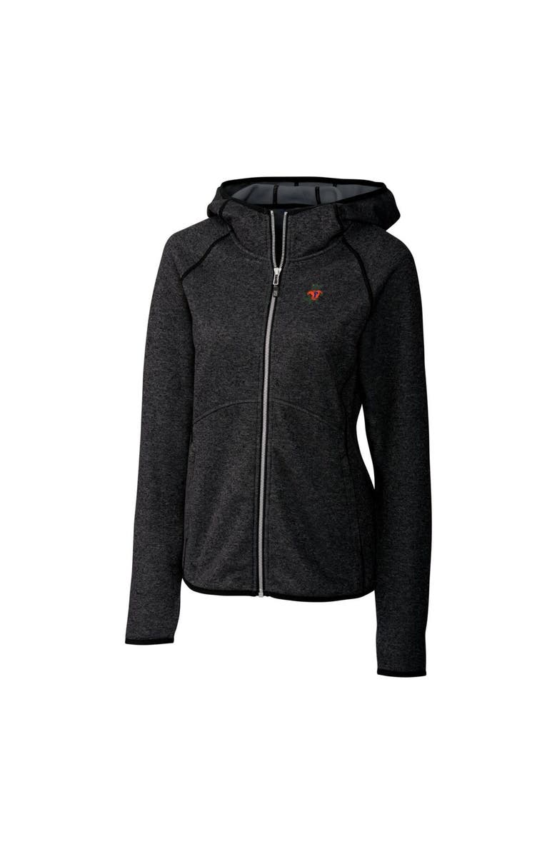 Cutter & Buck Women's Cutter & Buck Heather Charcoal Florida Gators Mainsail Sweater-Knit Full-Zip Hoodie, Alternate, color,