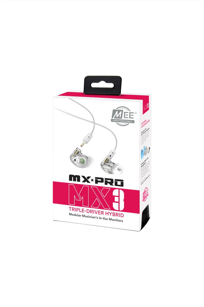 MX3 PRO Triple Driver Musicians' In-Ear Monitors, Alternate, color, Clear
