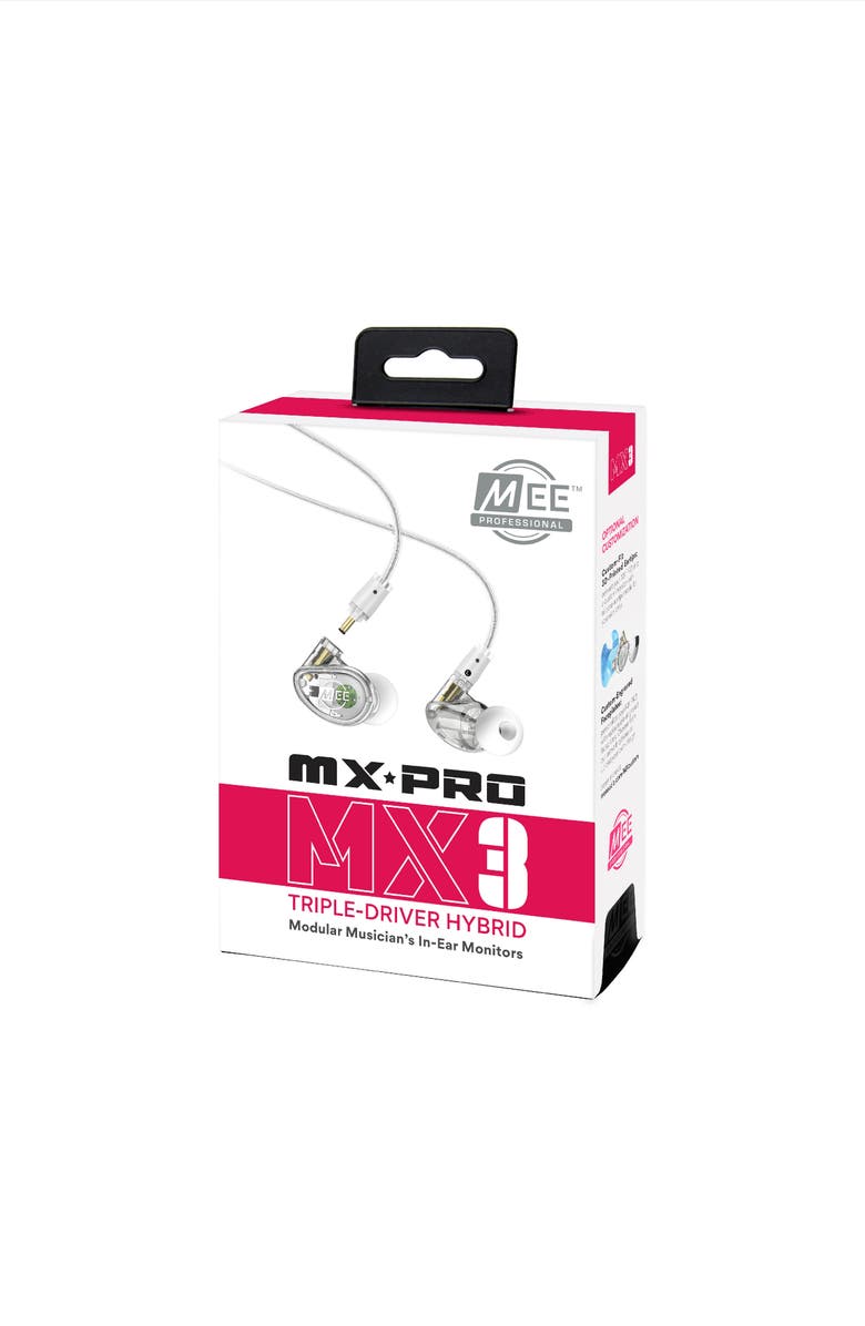MEE audio MX3 PRO Triple Driver Musicians' In-Ear Monitors, Alternate, color, Clear