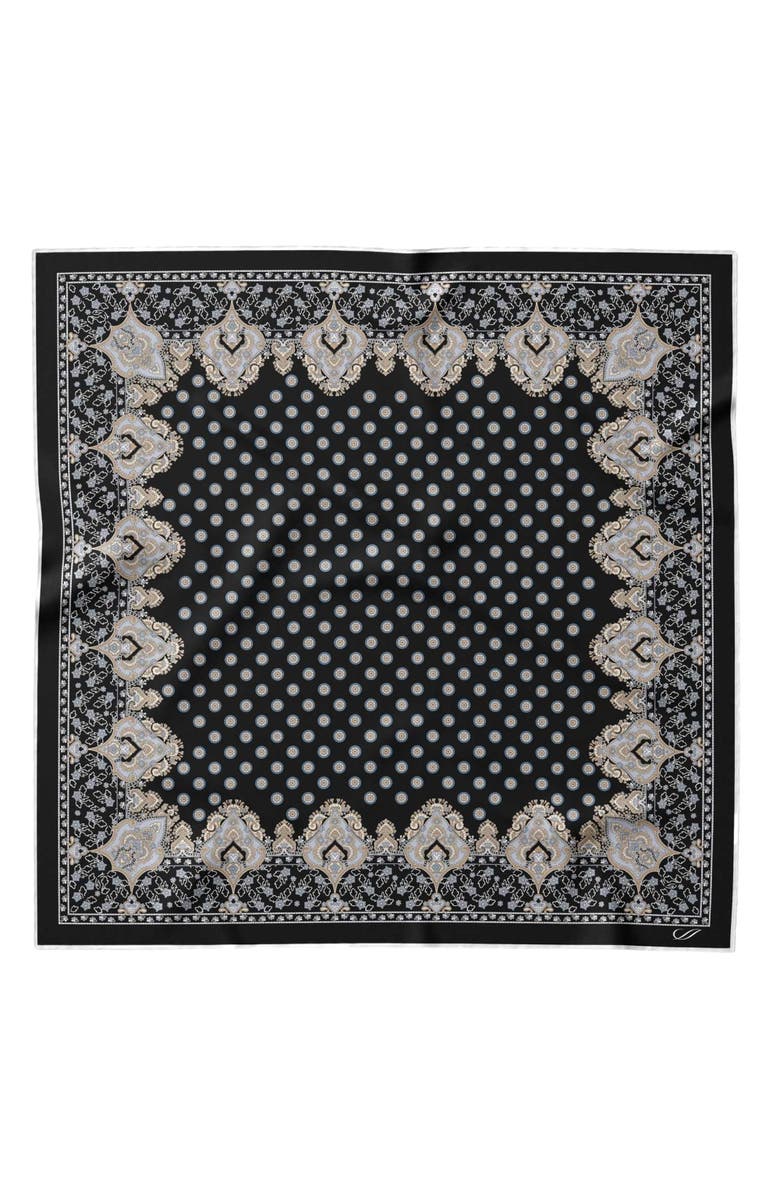 Elizabetta Filippo - Hand Rolled Silk Neckerchief for Men, Main, color, Black