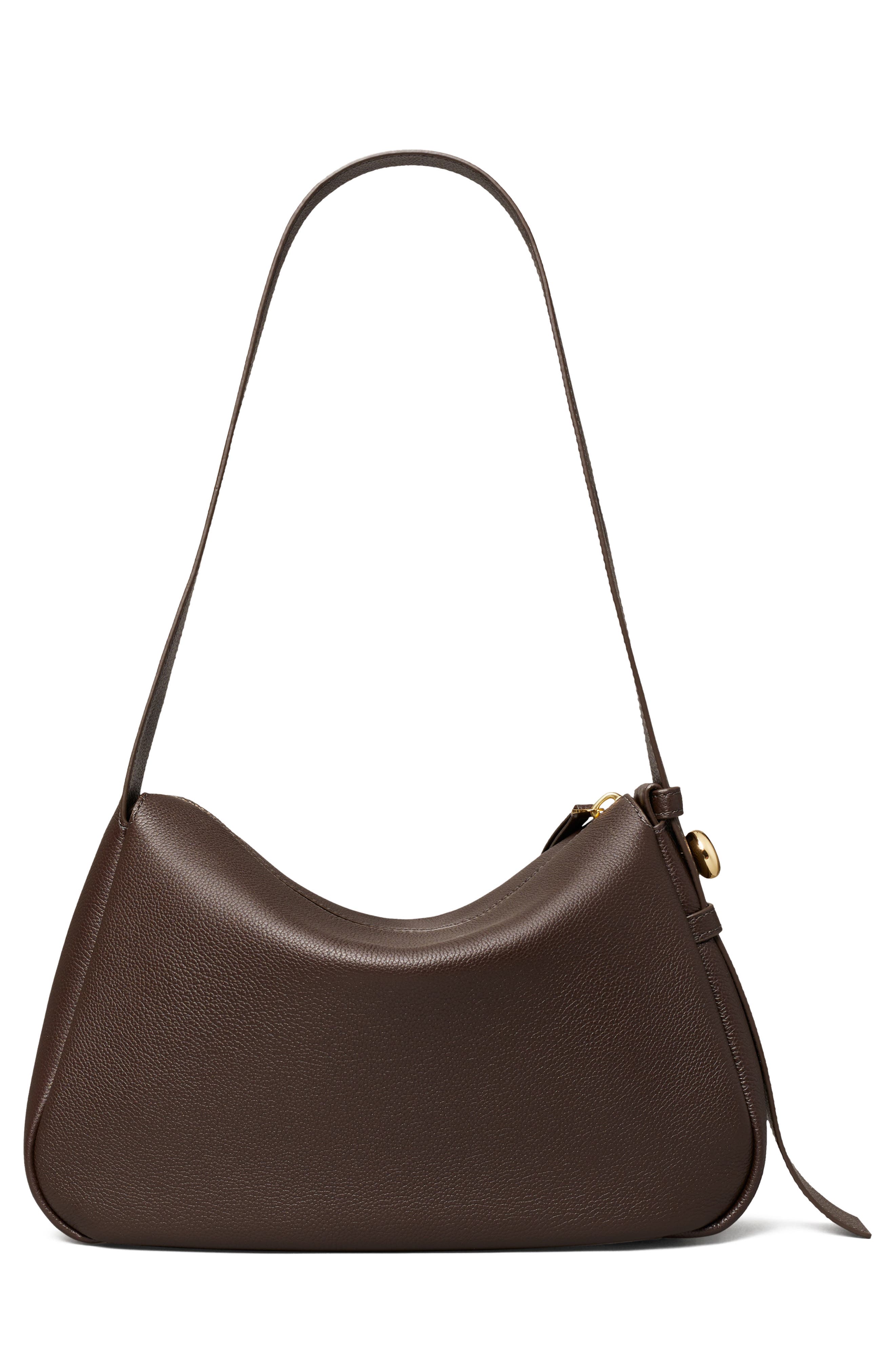 Romy Leather Shoulder Bag, Alternate, color, DEEP BROWN