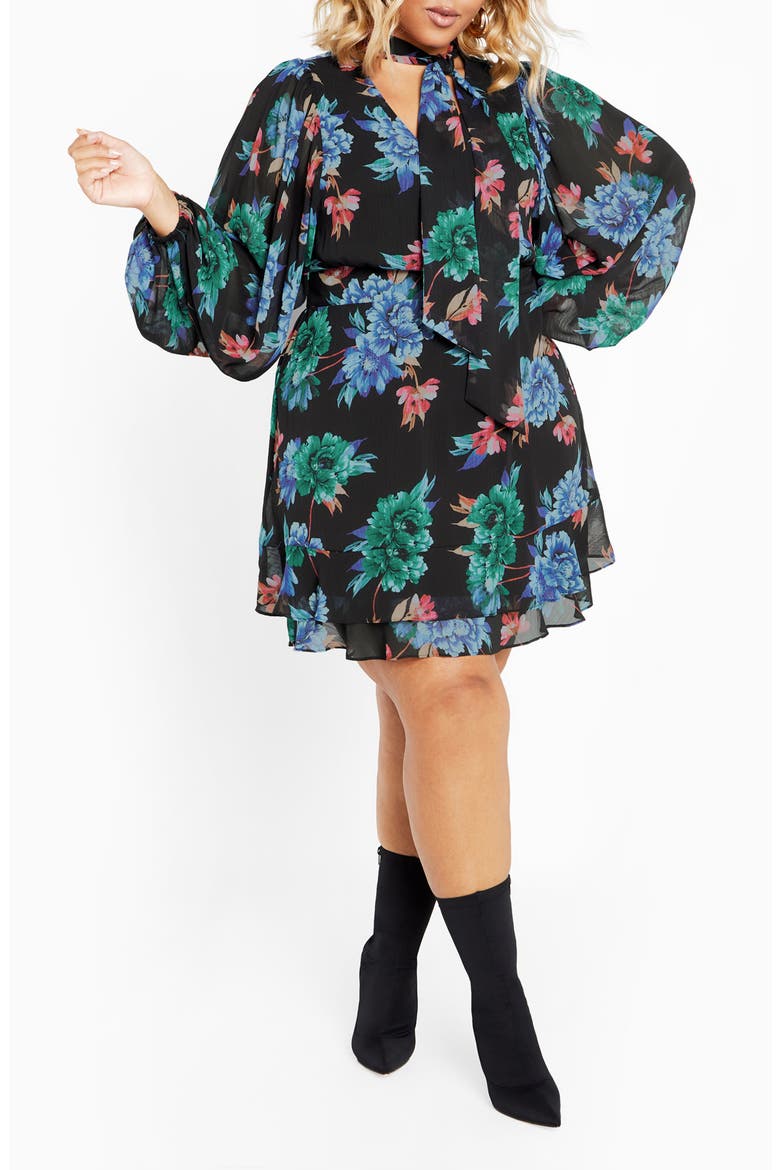 Delilah Floral Long Sleeve Dress, Main, color, FLORAL