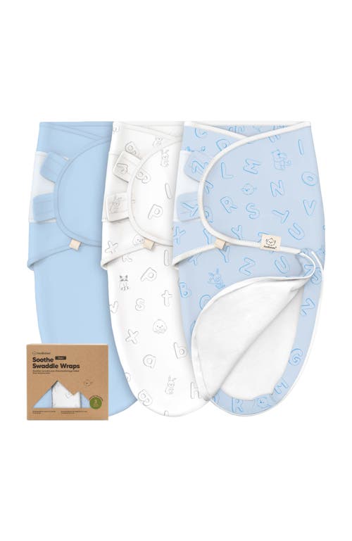 KeaBabies 3-Pack Soothe Zippy Swaddle Wrap in Abc Land Cloud 