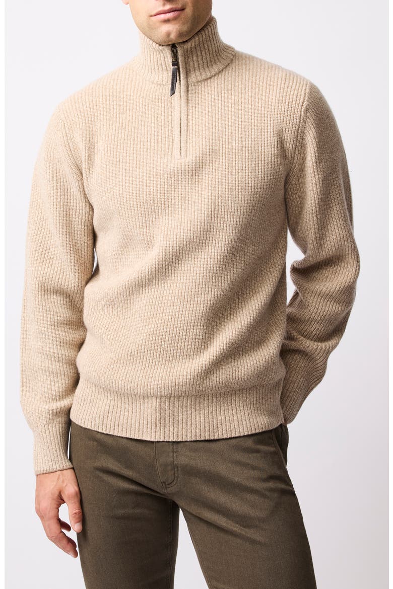 Robbies Road Quarter Zip Sweater, Main, color, FLAX