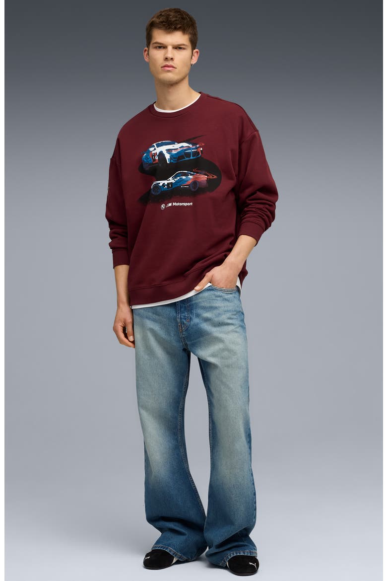 BMW Cotton Graphic Crewneck Sweatshirt, Alternate, color, RUBY SHIMMER