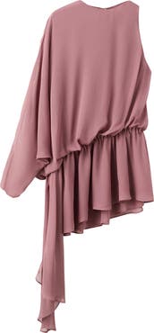 MANGO Grace One-Shoulder Minidress