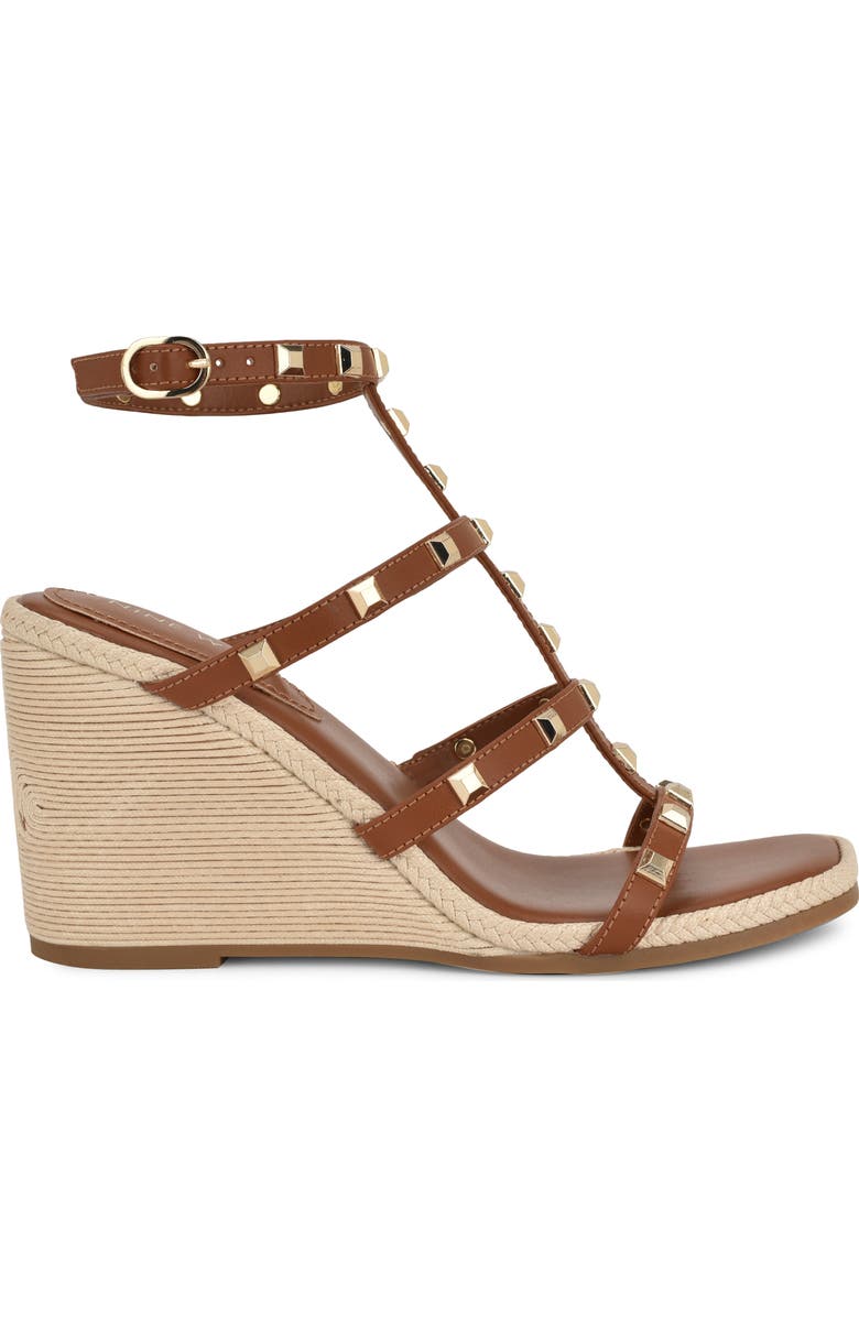 Nine West Sardis Strappy Wedge Sandal, Alternate, color, Dark Natural