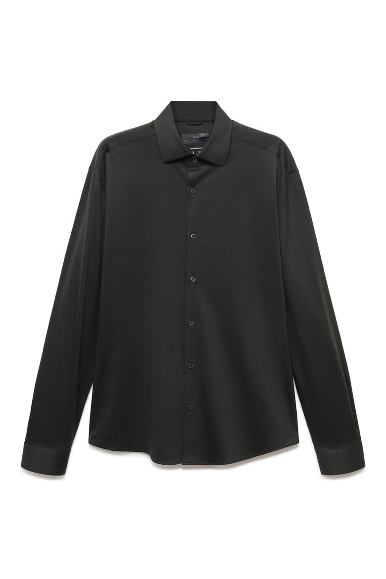 Comfort Stretch Button-Up Shirt, Alternate, color, DARK GREEN