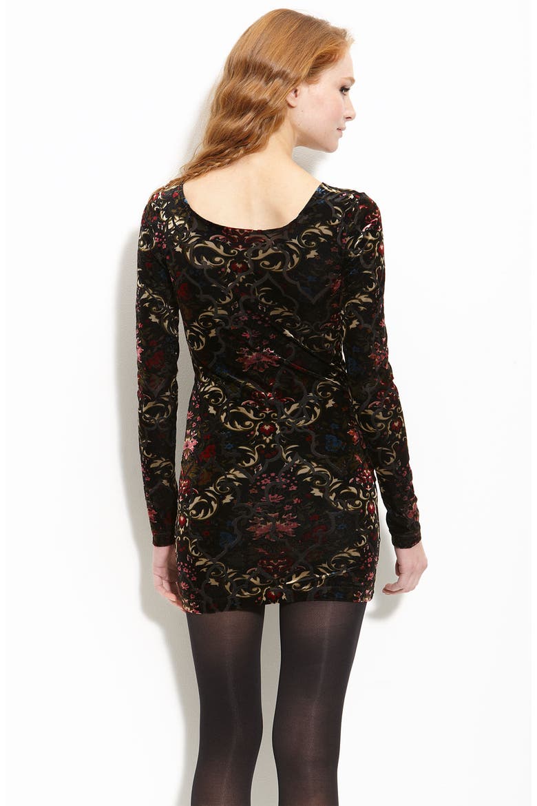 Burnout Velvet Dress, Alternate, color, BLK COMBO