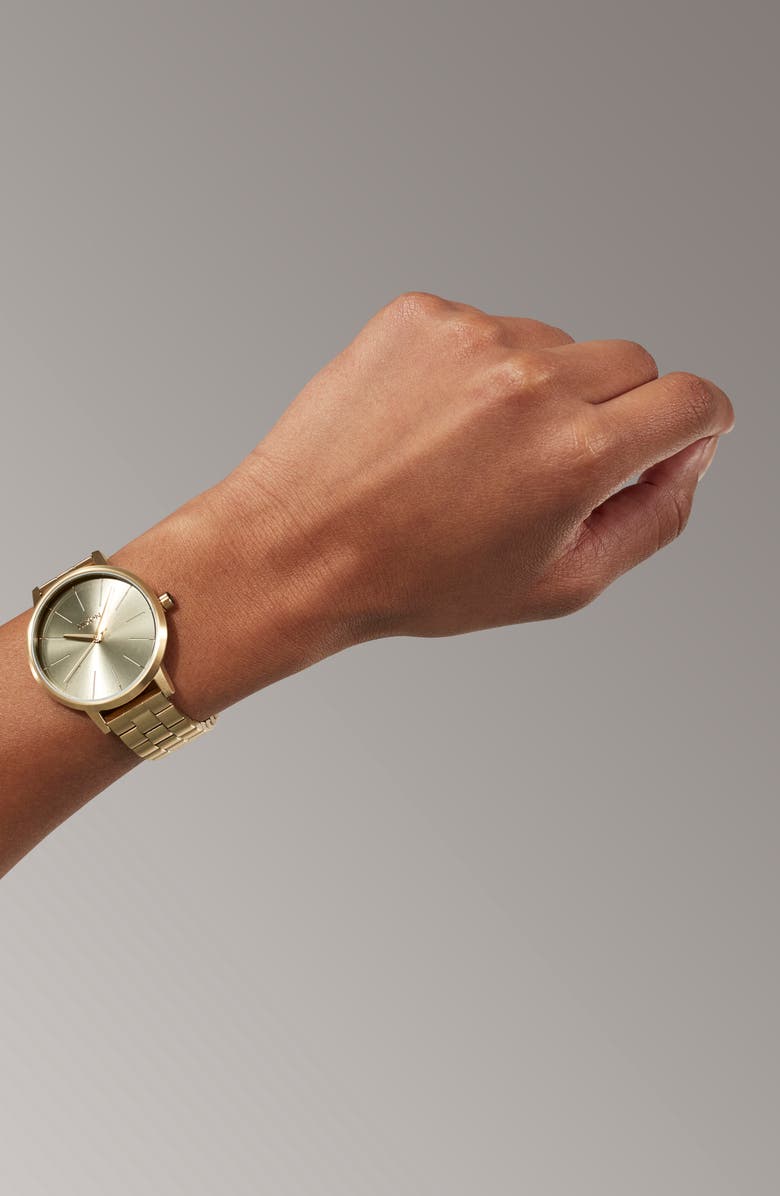 Nixon The Kensington Bracelet Watch, 37mm, Alternate, color, Light Gold / Vintage White