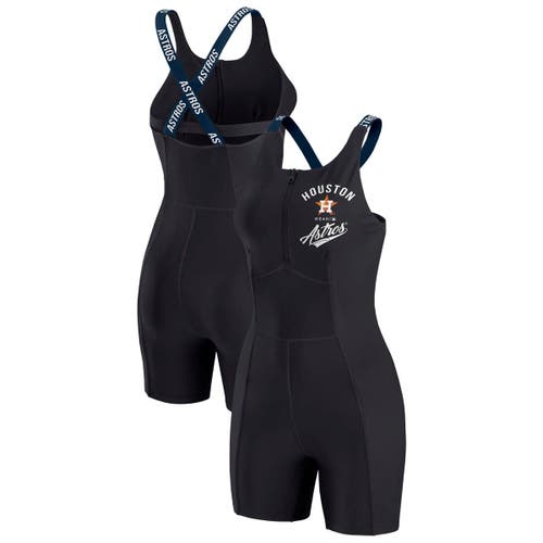 Wear By Erin Andrews Black Houston Astros Bodycon Quarter-zip Romper