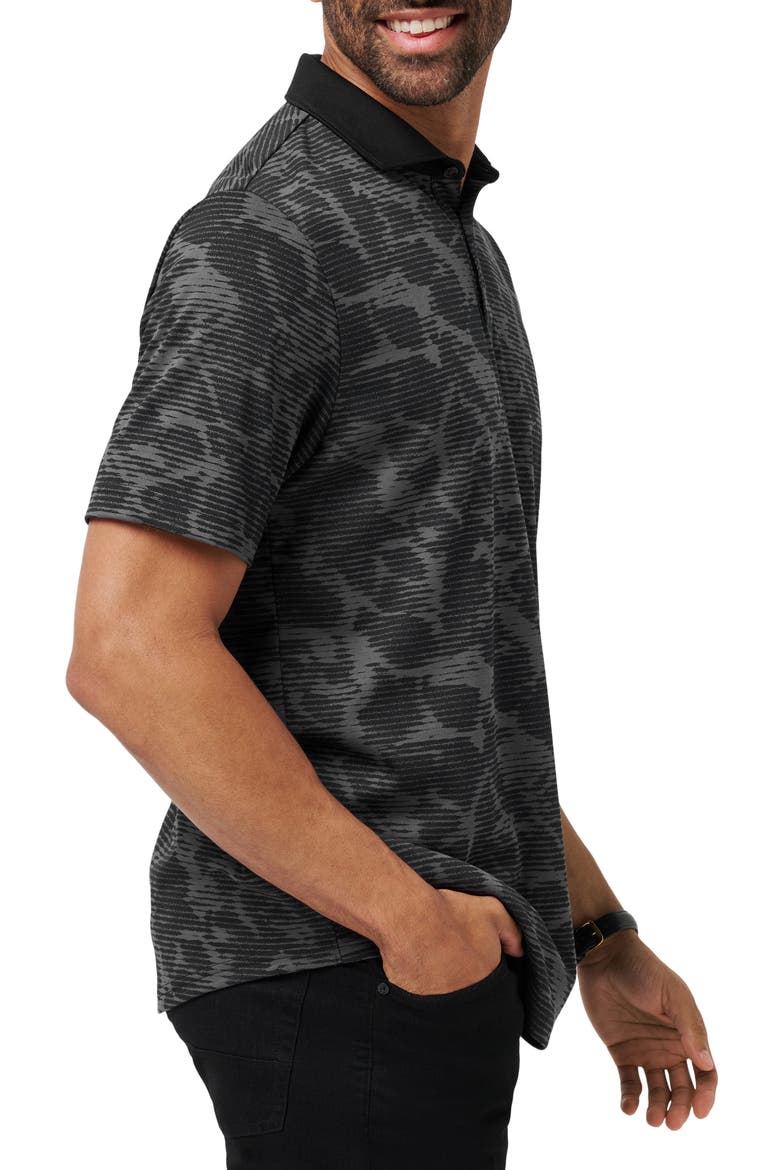 Study Abroad Abstract Print Polo, Alternate, color, BLACK