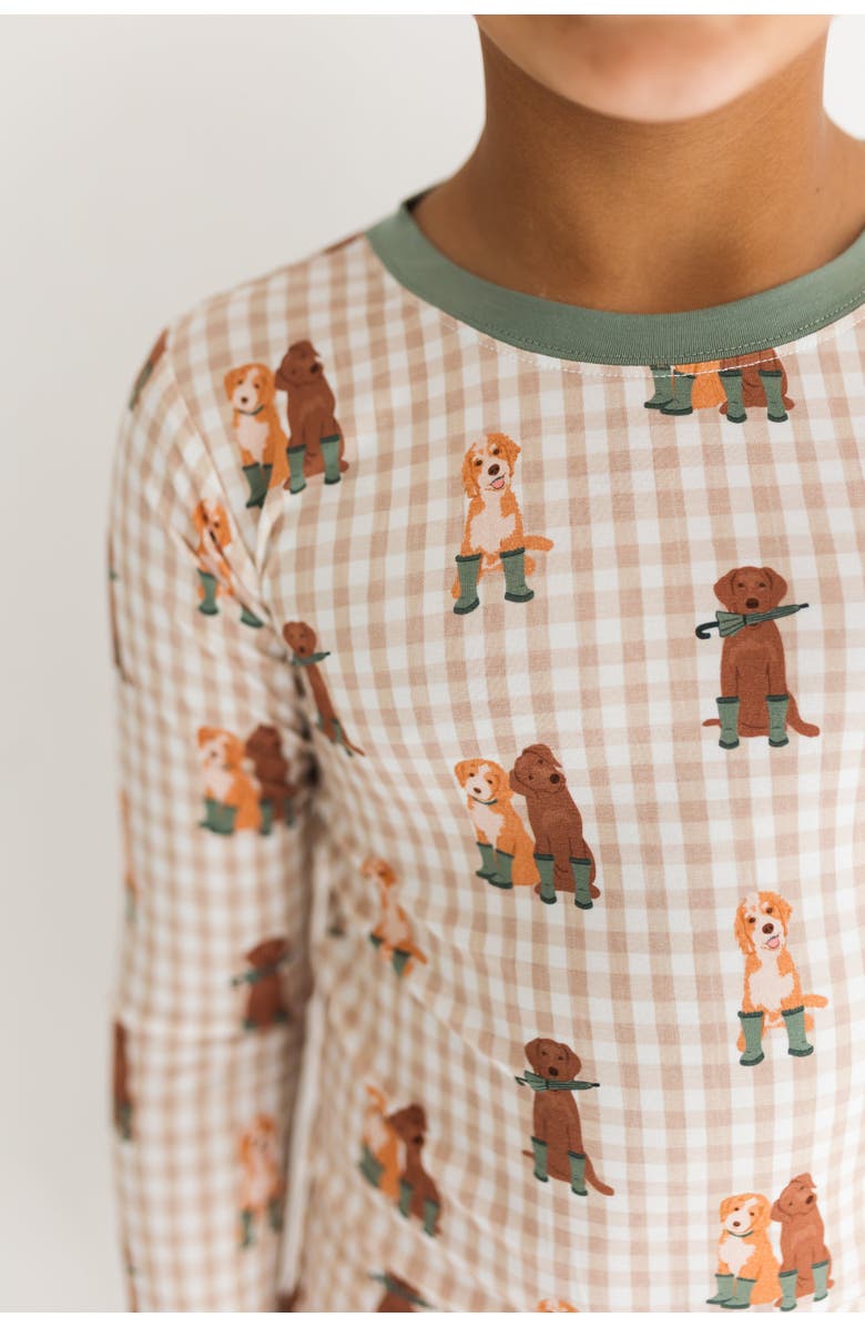 In My Jammers Pup Friends Two Piece Pajama Set, Alternate, color, Green