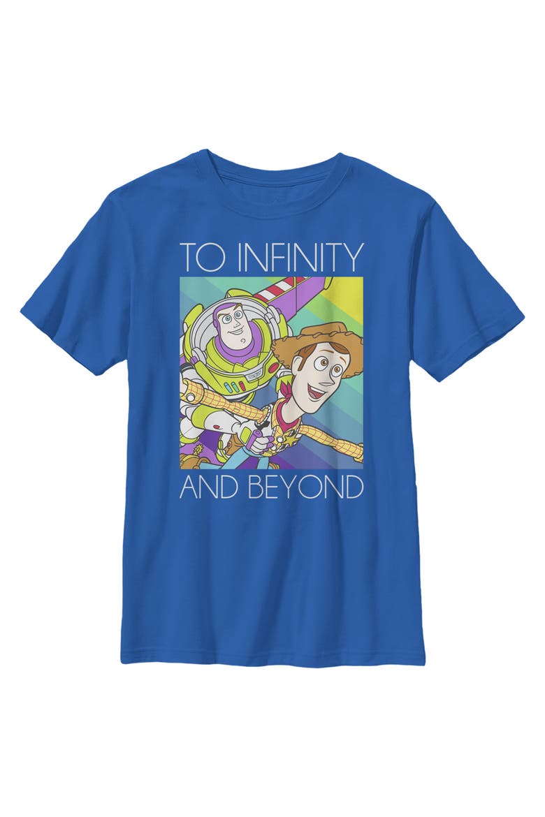 Boy's Toy Story Infinity and Beyond Rainbow Graphic Tee, Main, color, Royal Blue