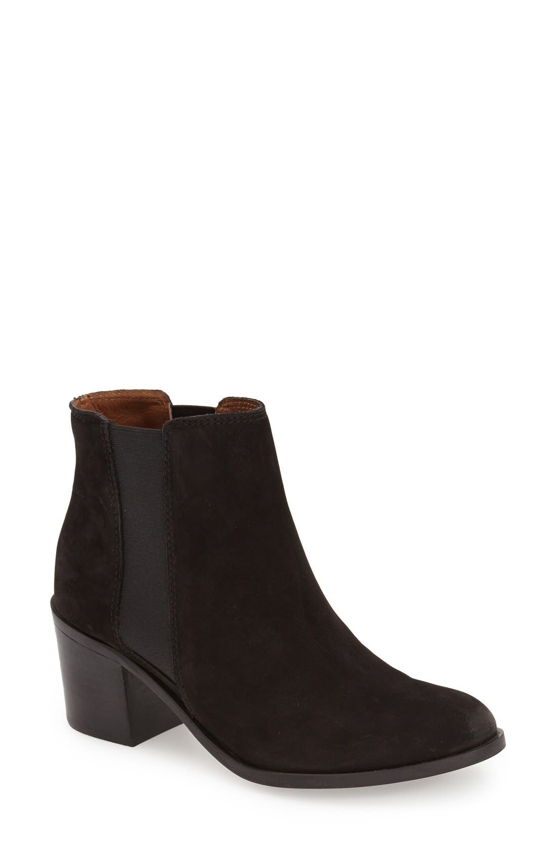'Pora' Chelsea Boot, Main, color, BLACK NUBUCK