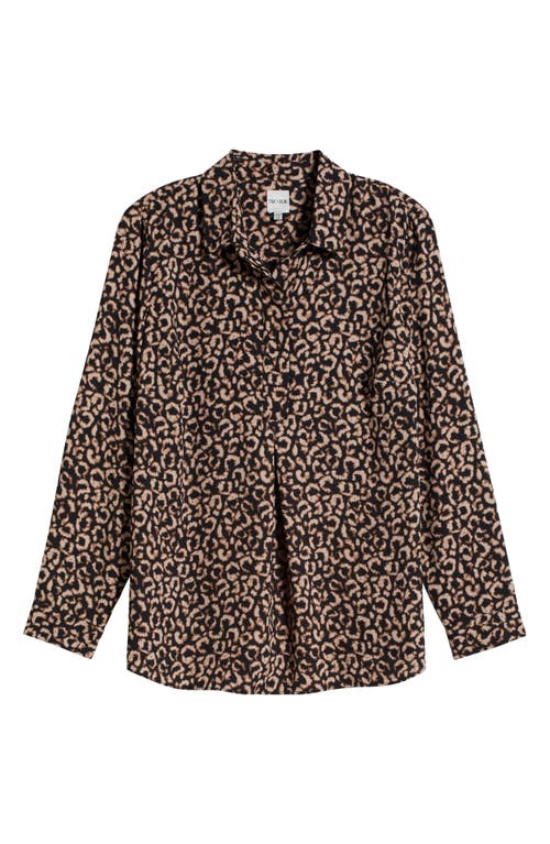 Nic + Zoe Nic+zoe Abstract Animal Print Top In Brown