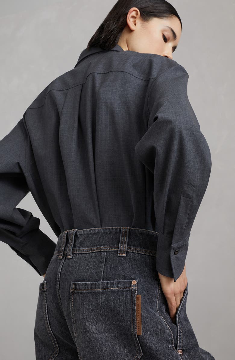 Brunello Cucinelli Authentic denim Soft Curved trousers, Alternate, color, 