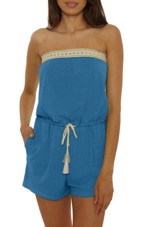 Laguna Tie Waist Strapless Cover-Up Romper