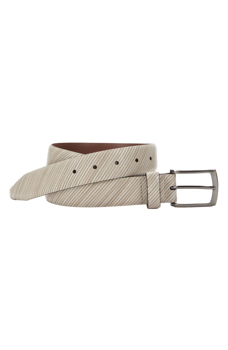 Johnston & Murphy Diagonal Embossed Leather Belt, Main, color, 
