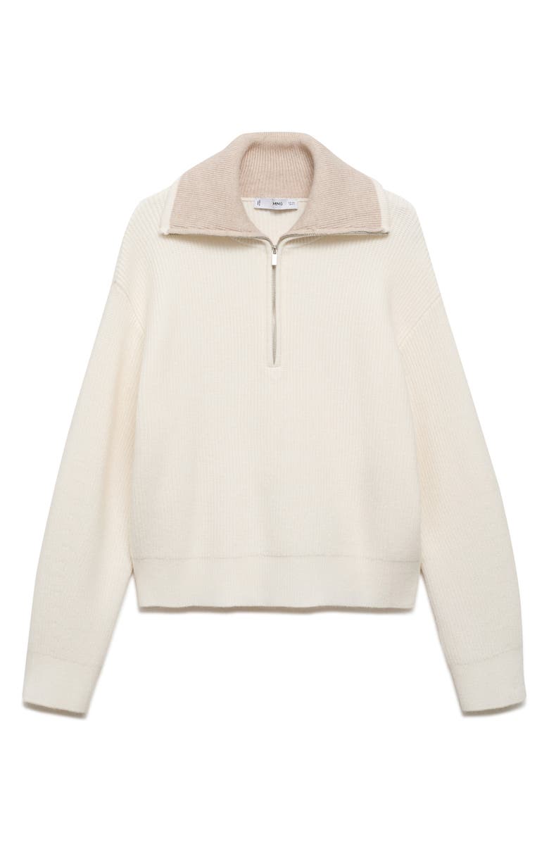 MANGO Half Zip Sweater, Alternate, color, Light/ Pastel Grey