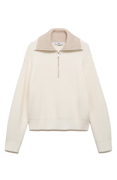 Mango Knitted Sweater With Zipper In Multi