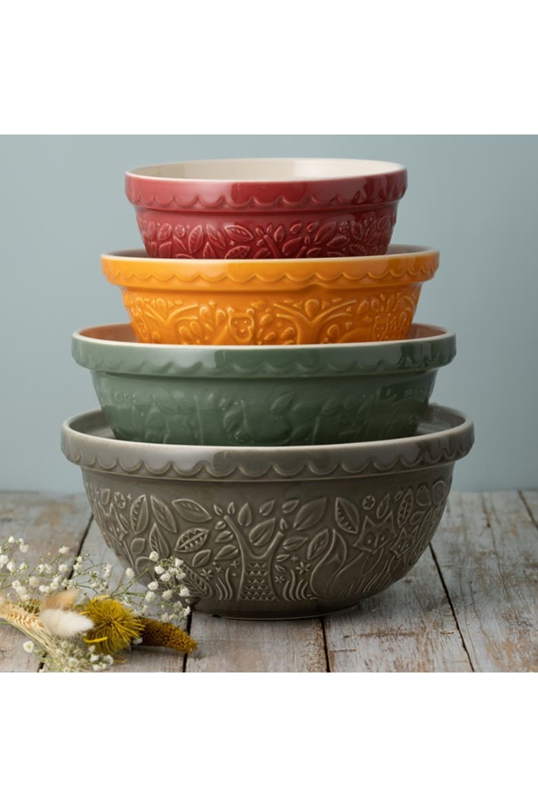 In The Forest Fox Size 12 Mixing Bowl, Gray, 4.25 Quart, Alternate, color, Grey