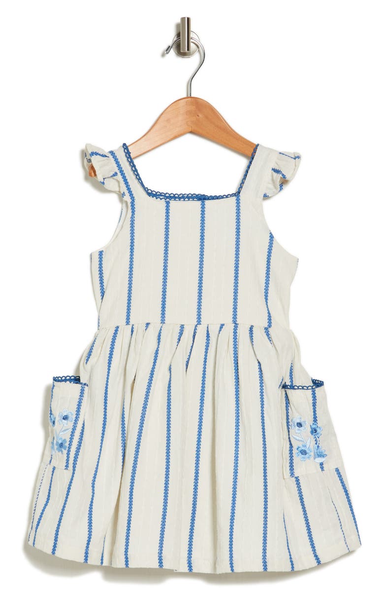 Rachel Zoe Kids' Embroidered Pocket Dress, Main, color, 