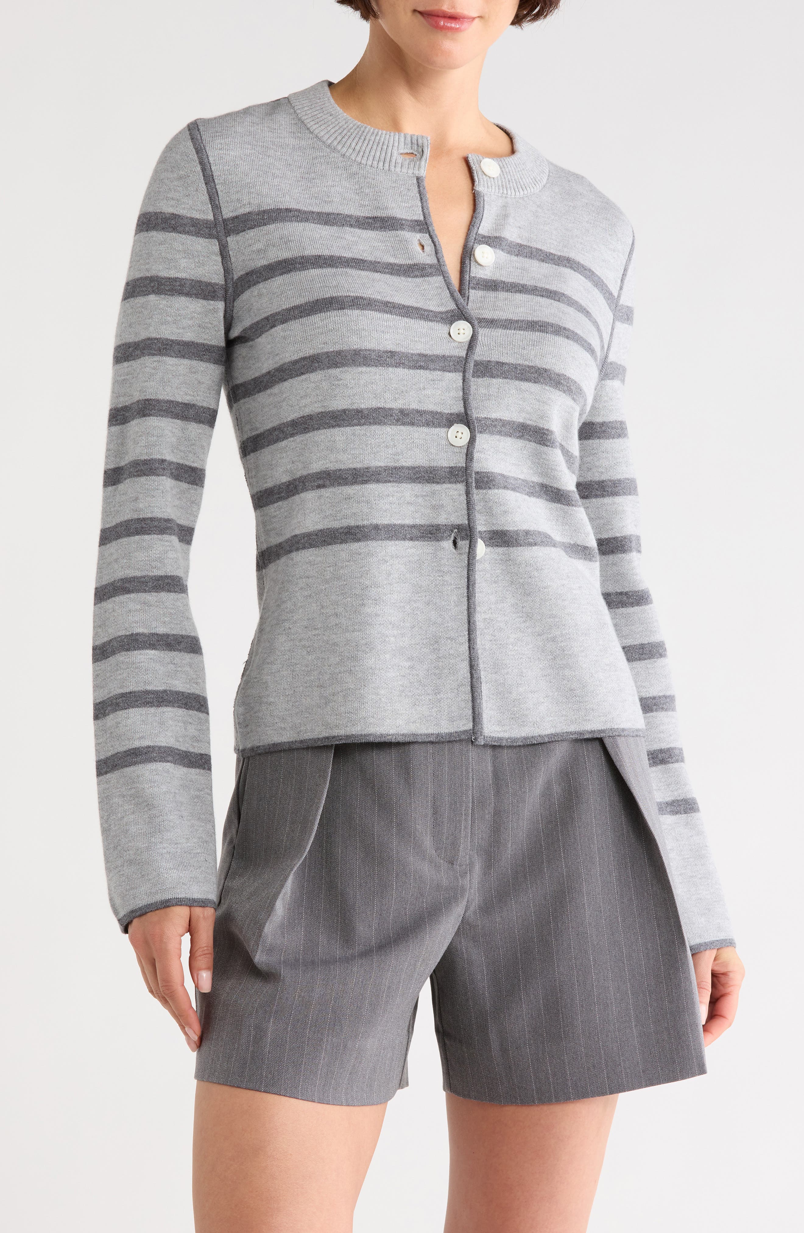 Derek Lam 10 Crosby Mariana Reversible Button-Up Sweater