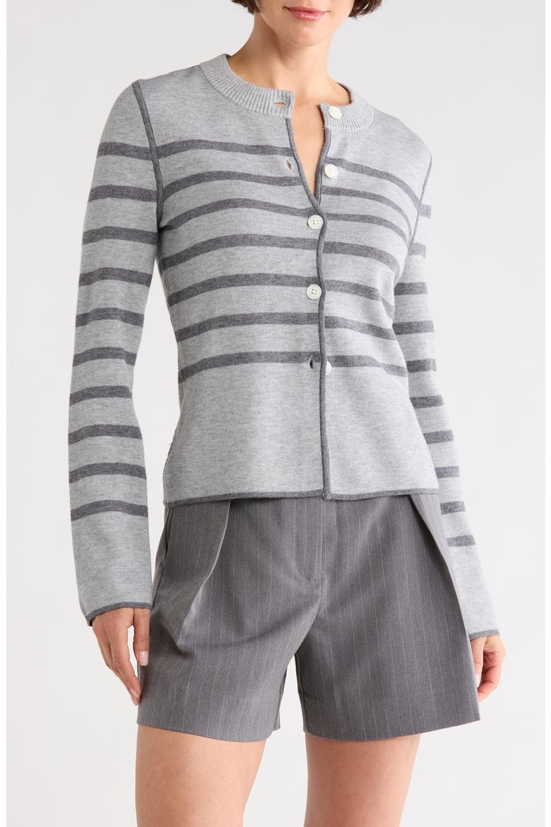Mariana Reversible Button-Up Sweater, Main, color, LIGHT GREY DARK GREY