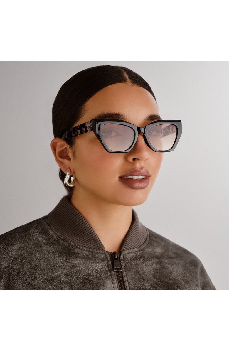 AIRE Persei 51mm Cat Eye Sunglasses, Alternate, color, Black / Charcoal Tort