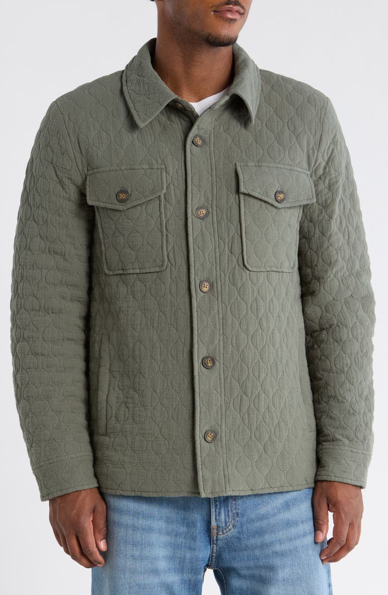 Bagatelle Quilted Shirt Jacket, Alternate, color, Moss