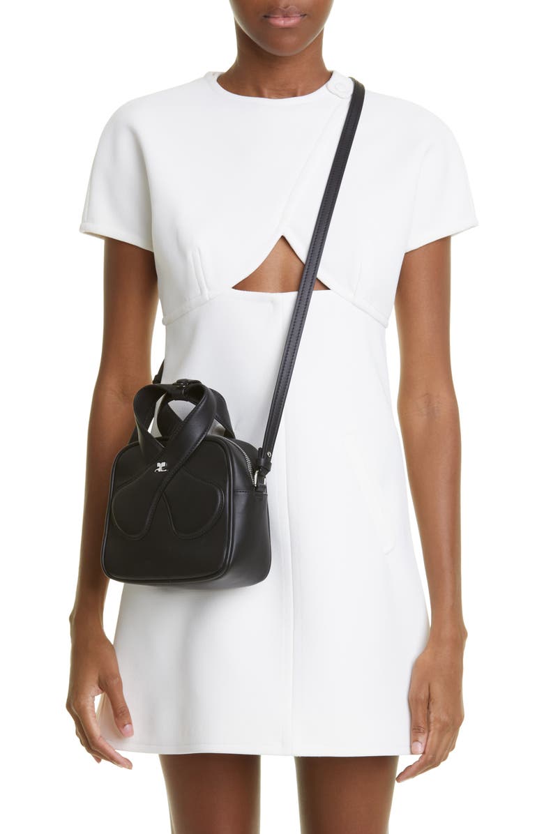 Courrèges Leather Loop Top Handle Bag, Alternate, color,