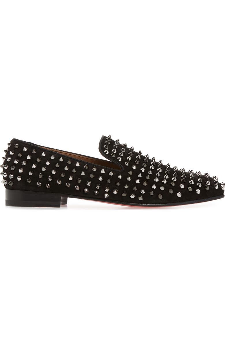 Christian Louboutin Rollerboy Spike Smoking Slipper, Alternate, color,