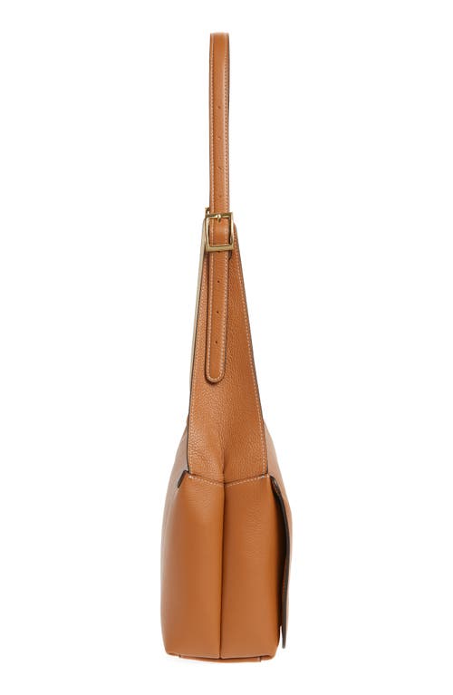 Ree Projects Florencia Soft Pebble Grain Leather Shoulder Bag In Caramel