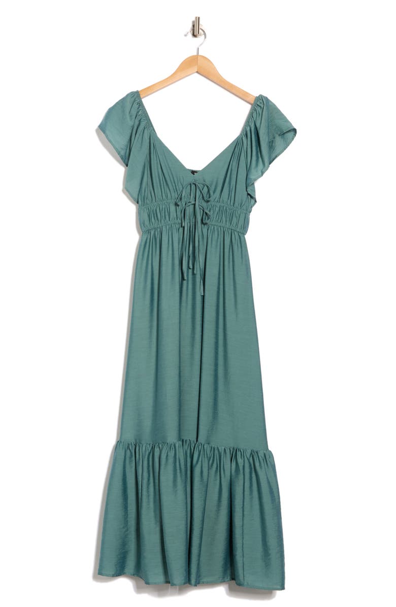 Blu Pepper Sweatheart Neck Shirred Maxi Dress, Alternate, color, Light Teal