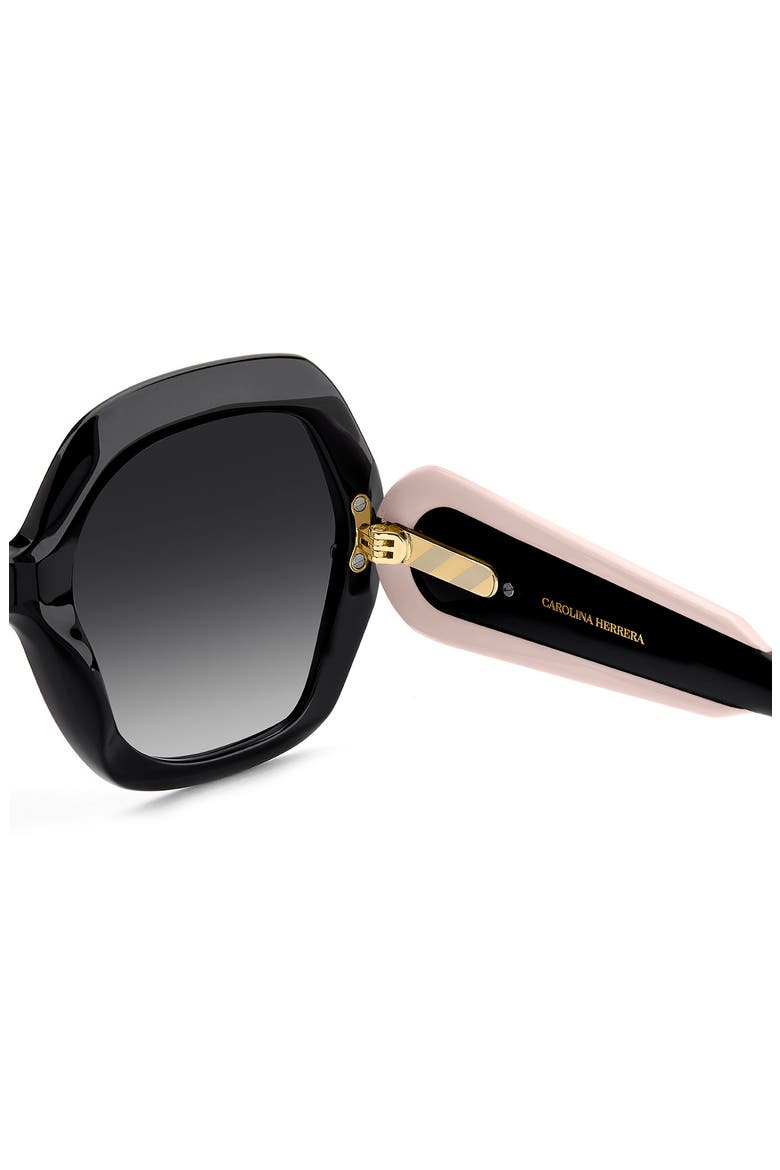 61mm Gradient Geometric Sunglasses, Alternate, color, BLACK PINK/ DARK GREY SF