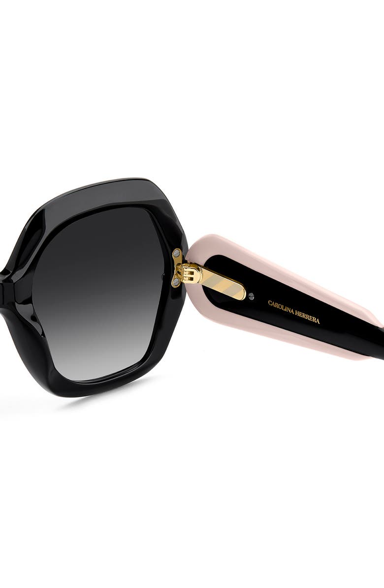 Carolina Herrera 61mm Gradient Geometric Sunglasses, Alternate, color, Black Pink/ Dark Grey Sf