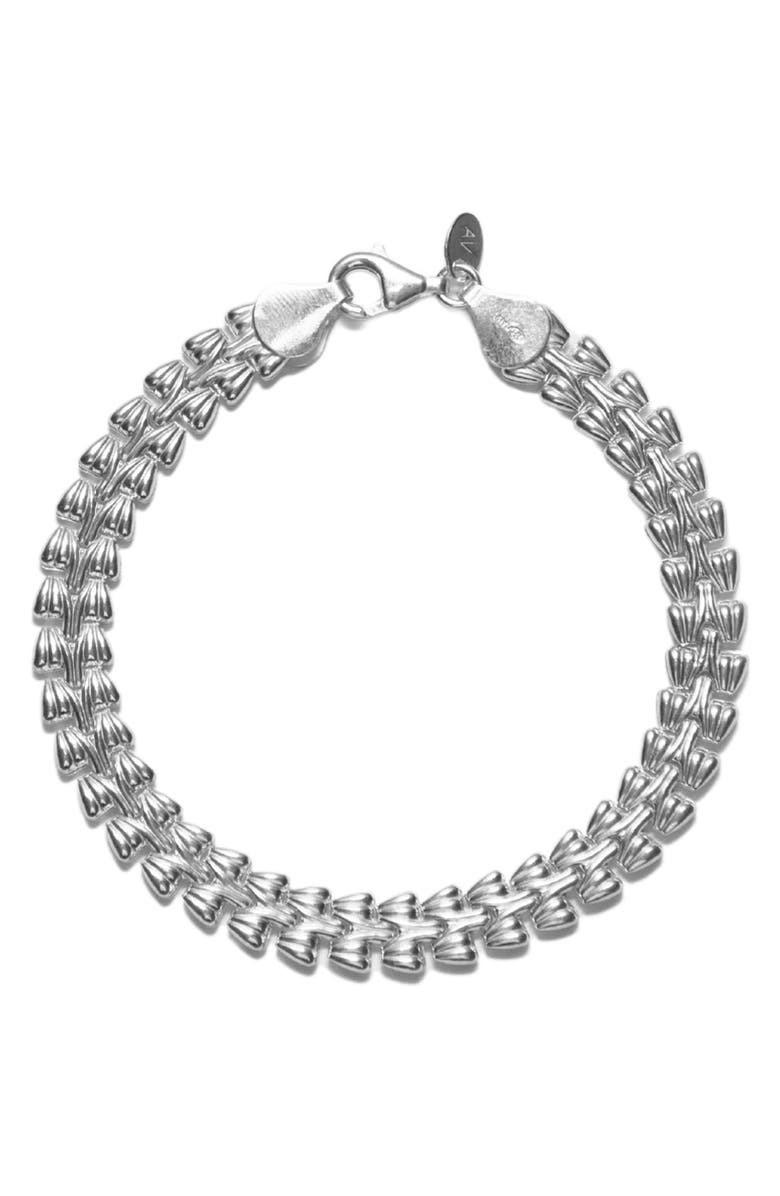 Argento Vivo Sterling Silver Panther Link Bracelet, Main, color, Silver