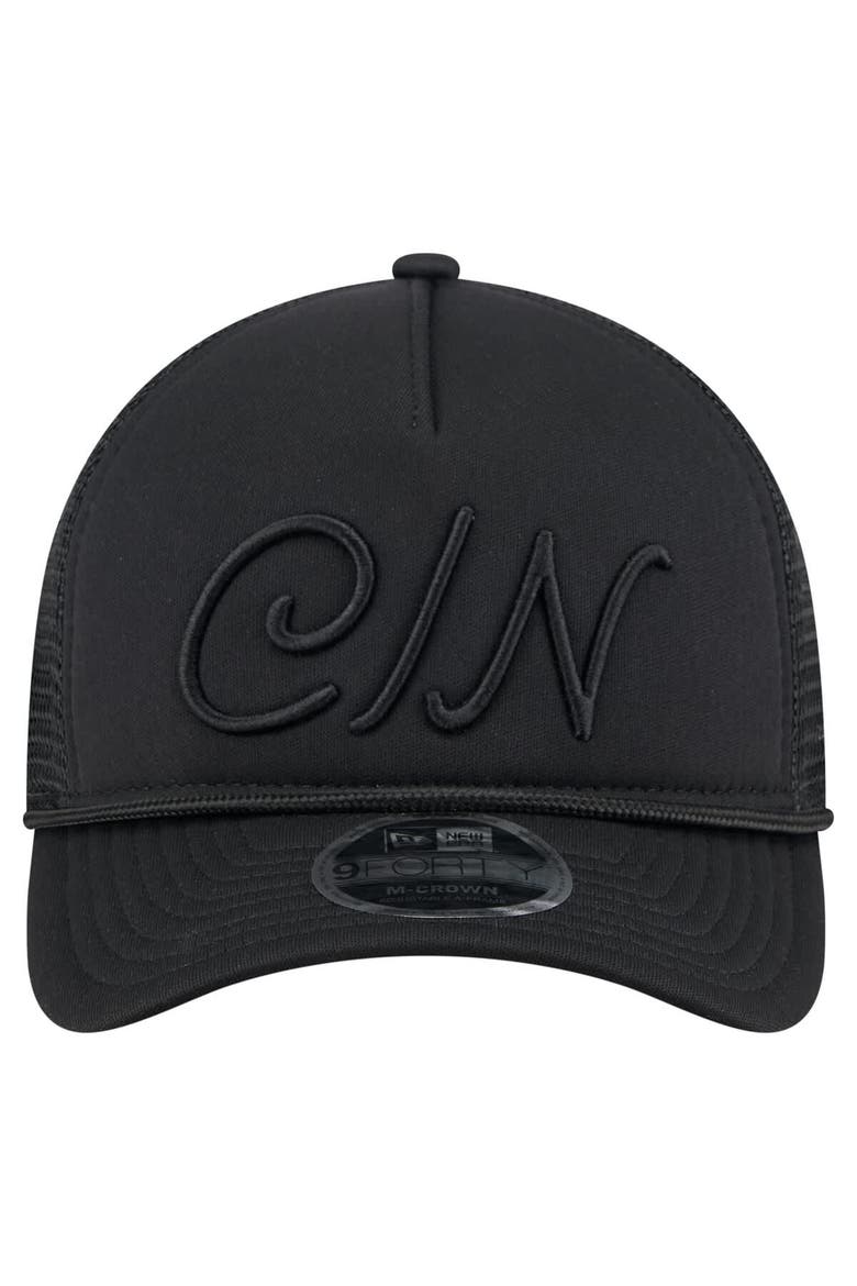 Men's New Era Black Cincinnati Reds City Initial 9FORTY A-Frame M-Crown Adjustable Trucker Hat, Alternate, color, Black