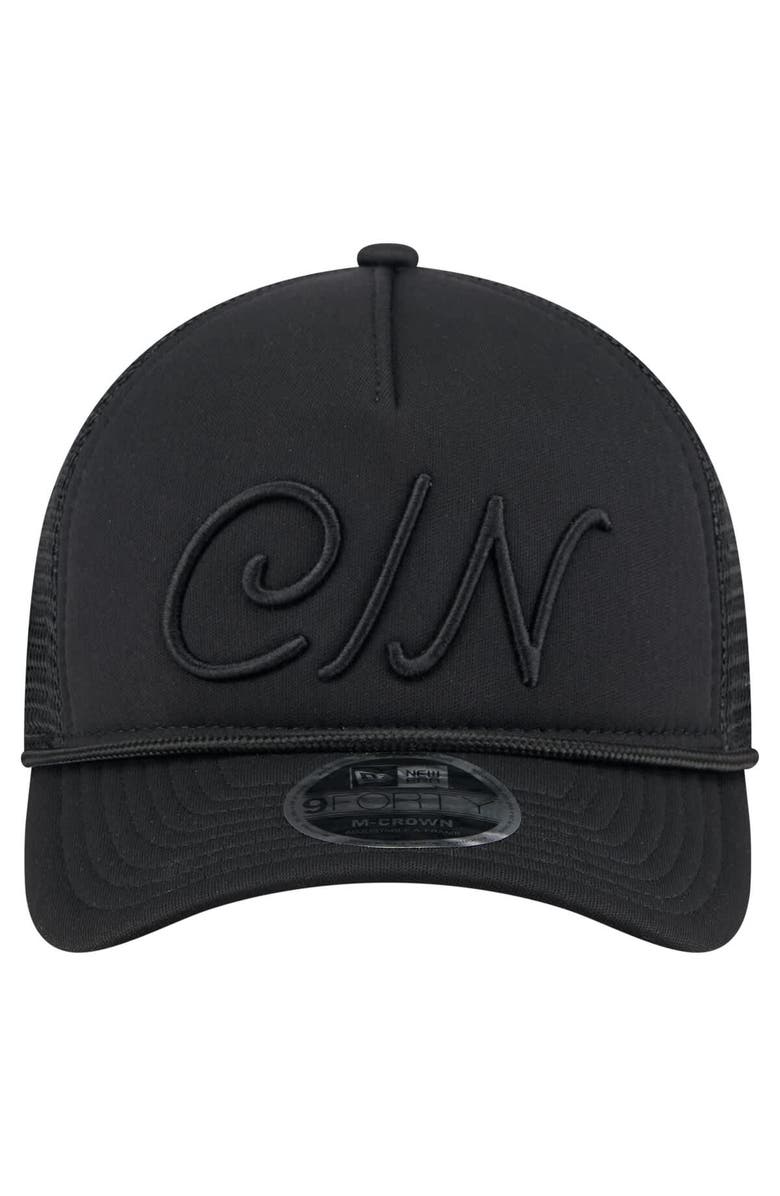 New Era Men's New Era Black Cincinnati Reds City Initial 9FORTY A-Frame M-Crown Adjustable Trucker Hat, Alternate, color, Black