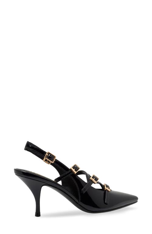 Chase & Chloe Chase And Chloe Multibuckle Slingback Pump In Black